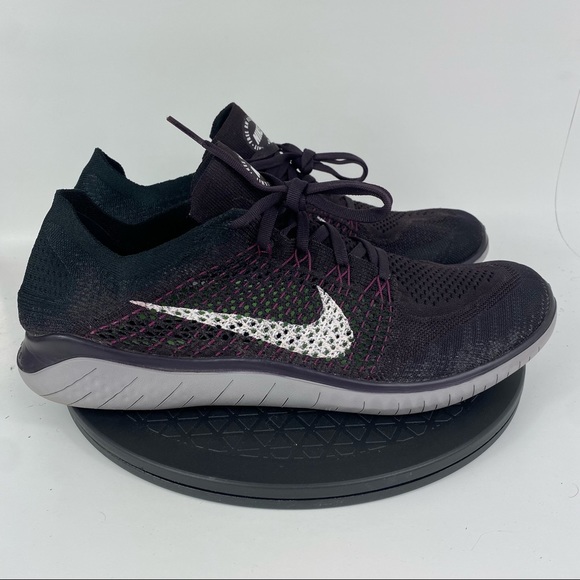 Nike Free RN Flyknit 2018 Black/Burgundy Running Shoes 942838-603 Men’s Size 13 - Picture 4 of 12